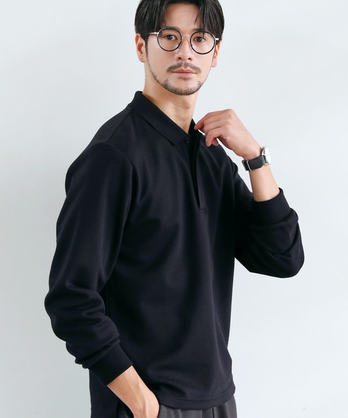 SPU（スプ）の「抗菌防臭コンフォート鹿の子長袖比翼ポロシャツ（ポロシャツ・メンズ・杢グレー/チャコール/ブラック・XL/L/M）」の9枚目の写真