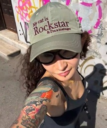 SHEENA（シーナ）の「【8色展開】 My Cat is Rockstar撥水刺繍ナイロンキャップ（キャップ）」