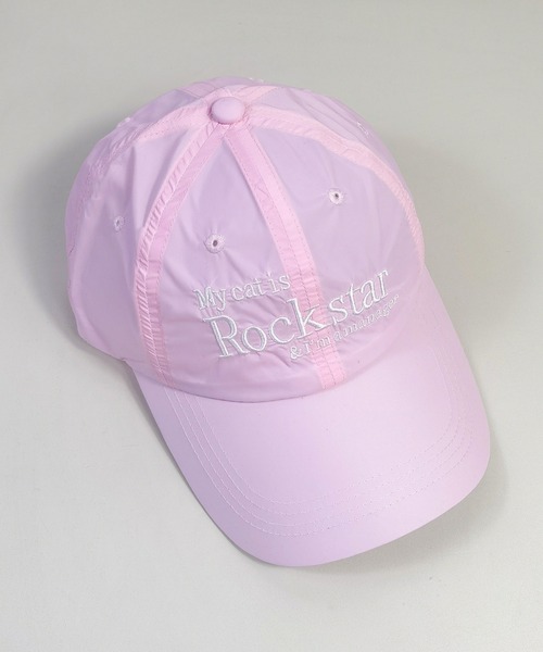 My cat is Rockstar Nylon cap★ナイロンキャップ(全12色) ロックスター キャット ナイロン キャップ (ブラック) | JOEGUSH