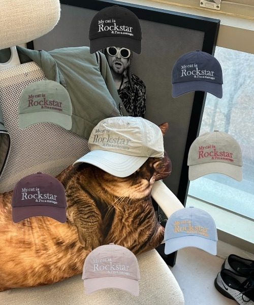 セール】【8色展開】 My Cat is Rockstar撥水刺繍ナイロン