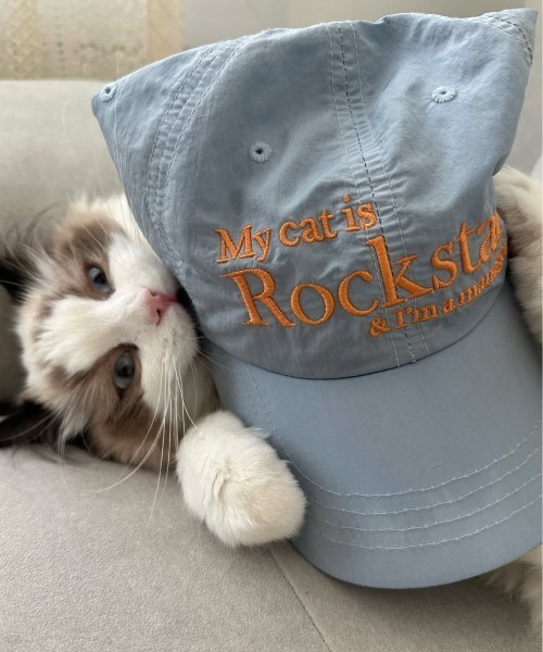 セール】【8色展開】 My Cat is Rockstar撥水刺繍ナイロン