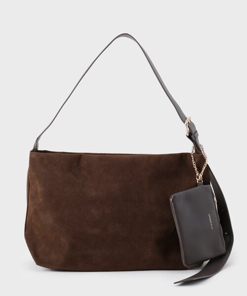 OPAQUE.CLIP(オペークドットクリップ)の「【2WAY/A4サイズ対応】ポーチ付きフェイクスエードショルダーバッグ(ショルダーバッグ・レディース・グレー/ブラウン系その他・00)」の7枚目の写真