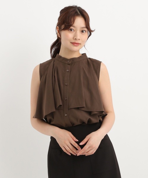 Andemiu(アンデミュウ)の「2WAYスリットブラウス577729(シャツ/ブラウス・レディース・ブラック/オフホワイト/ブラウン・FREE)」の9枚目の写真