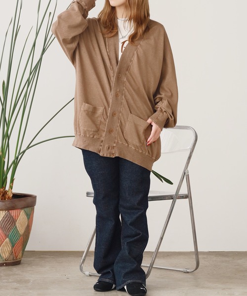 REMI RELIEF（レミレリーフ）の「REMI RELIEF/レミレリーフ ノンストレス綿麻プレーティング天竺 カーディガン（カーディガン/ボレロ・メンズ・キナリ/ブラック/ブラウン・M）」の17枚目の写真