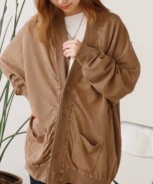 REMI RELIEF（レミレリーフ）の「REMI RELIEF/レミレリーフ ノンストレス綿麻プレーティング天竺 カーディガン（カーディガン/ボレロ・メンズ・キナリ/ブラック/ブラウン・M）」の16枚目の写真