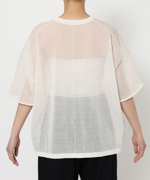 BABYLONE(バビロン)の「シアー半袖プルオーバー(Tシャツ/カットソー・レディース・オフホワイト/チャコール・フリー)」の21枚目の写真