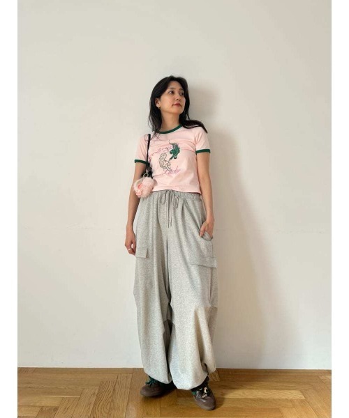 SNIDEL ライトブルー クロスデザイン ワイドパンツ SNIDEL ライトブルー クロスデザイン ワイドパンツ