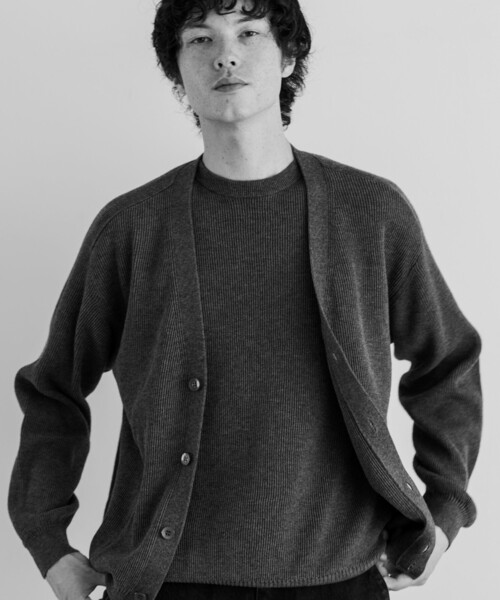 SHIPS: 奥山メリヤス Vネック カーディガン（カーディガン/ボレロ