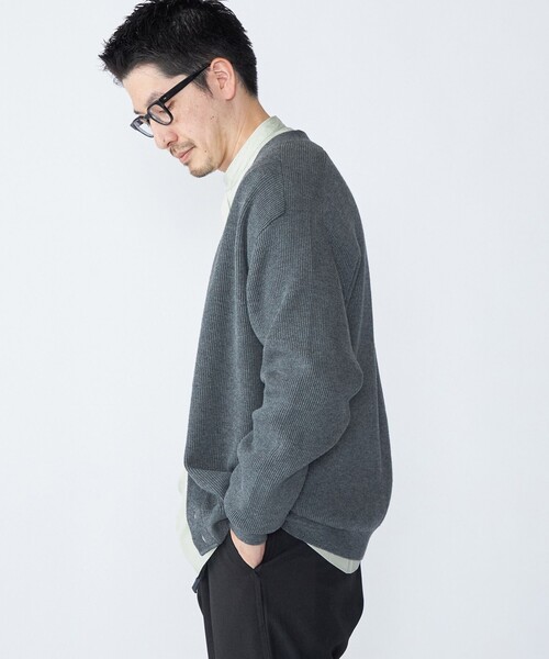 SHIPS: 奥山メリヤス Vネック カーディガン（カーディガン/ボレロ