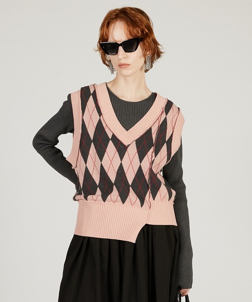 アーガイルニットベスト / Argyle Knit Vest（ベスト）｜PRANK PROJECT