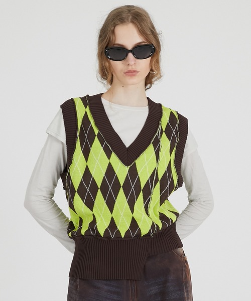 アーガイルニットベスト / Argyle Knit Vest（ベスト）｜PRANK PROJECT