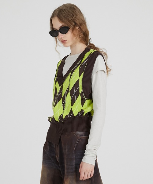 アーガイルニットベスト / Argyle Knit Vest（ベスト）｜PRANK PROJECT