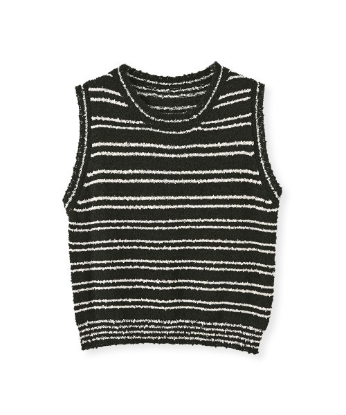 marjour（マージュール）の「SLUB BORDER KNIT TANKTOP（ニット/セーター・レディース・ブラック/オフホワイト・M）」の20枚目の写真