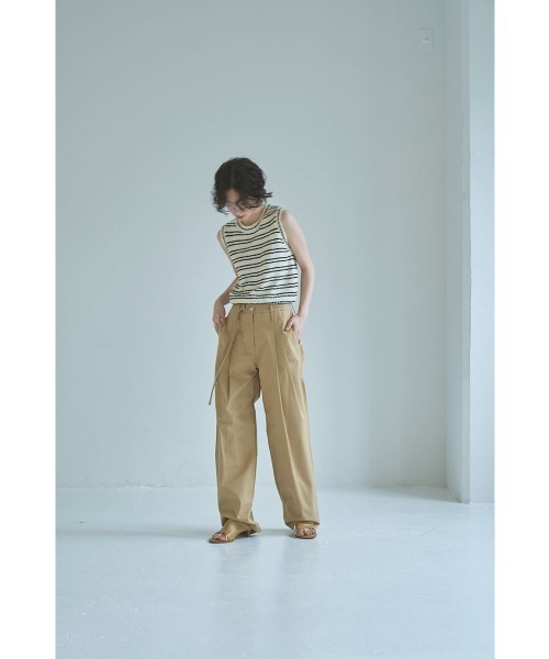 marjour（マージュール）の「SLUB BORDER KNIT TANKTOP（ニット/セーター・レディース・ブラック/オフホワイト・M）」の5枚目の写真