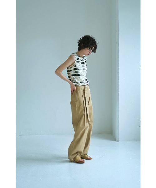 marjour（マージュール）の「SLUB BORDER KNIT TANKTOP（ニット/セーター・レディース・ブラック/オフホワイト・M）」の9枚目の写真