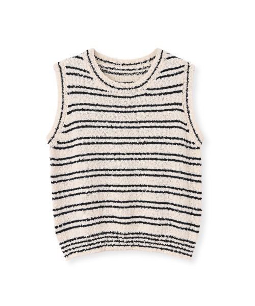marjour（マージュール）の「SLUB BORDER KNIT TANKTOP（ニット/セーター・レディース・ブラック/オフホワイト・M）」の19枚目の写真