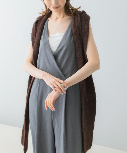 セール】イージーケアVネックオールインワン（サロペット