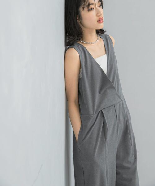 セール】イージーケアVネックオールインワン（サロペット