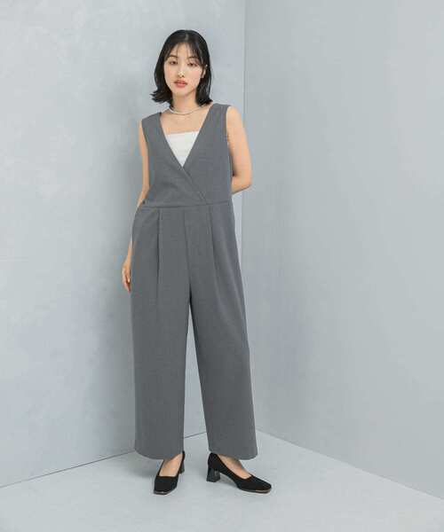 セール】イージーケアVネックオールインワン（サロペット