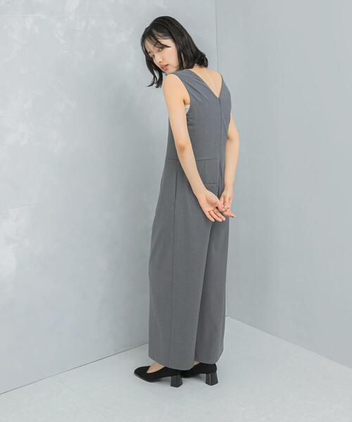 セール】イージーケアVネックオールインワン（サロペット