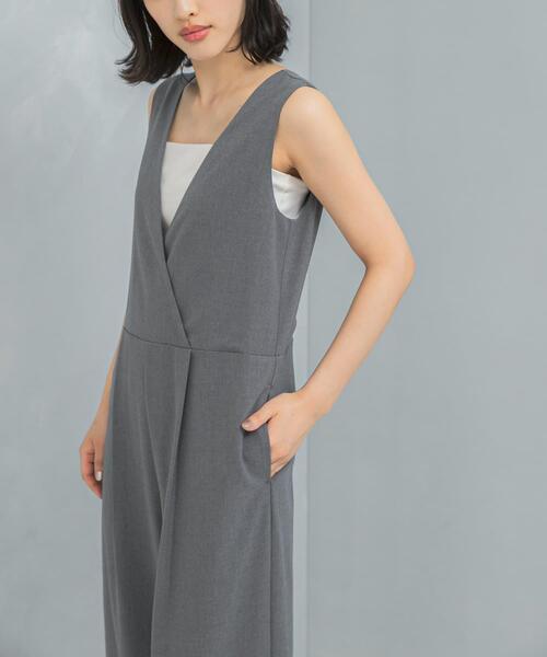 セール】イージーケアVネックオールインワン（サロペット