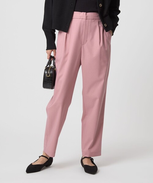 みやずみ ココチよ／ピンタックテーパードパンツ／ウォッシャブル／ウール