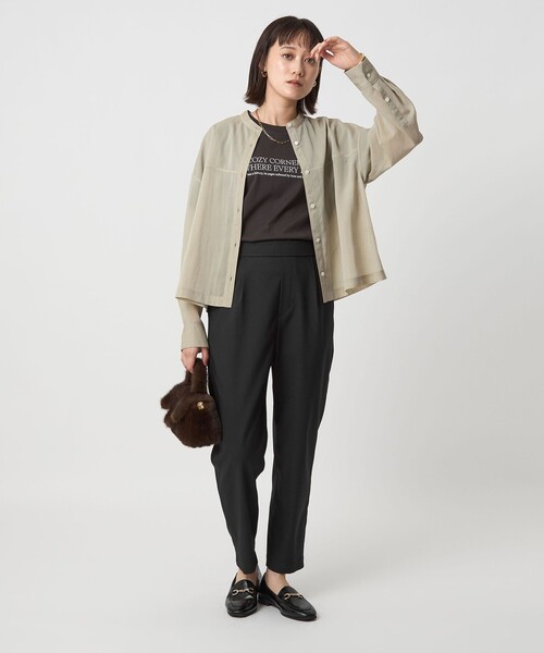 green label relaxing（グリーンレーベルリラクシング）の「［size SHORT/TALLあり］オルマイ ツイル テーパードパンツ（その他パンツ・レディース・ブラック/ベージュ/ダークブラウン/ピンク・SHORT/34/36/38/40/42/44/TALL）」の12枚目の写真