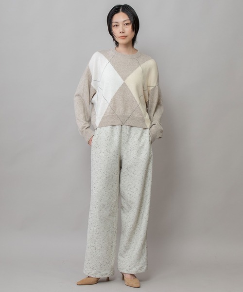 Munich（ミューニック）の「12GGアーガイルニットプルオーバー（ニット/セーター・レディース・チャコールグレー/グレー/ライトベージュ・FREE）」の9枚目の写真