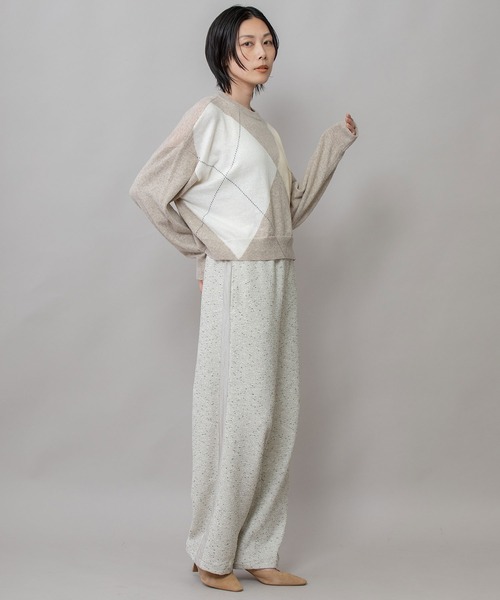 Munich（ミューニック）の「12GGアーガイルニットプルオーバー（ニット/セーター・レディース・チャコールグレー/グレー/ライトベージュ・FREE）」の8枚目の写真