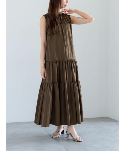 Te chichi（テチチ）の「ナイロンティアードワンピース（ワンピース・レディース・カーキ/ブラック/イエロー・F）」の3枚目の写真