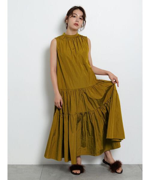 Te chichi（テチチ）の「ナイロンティアードワンピース（ワンピース・レディース・カーキ/ブラック/イエロー・F）」の19枚目の写真