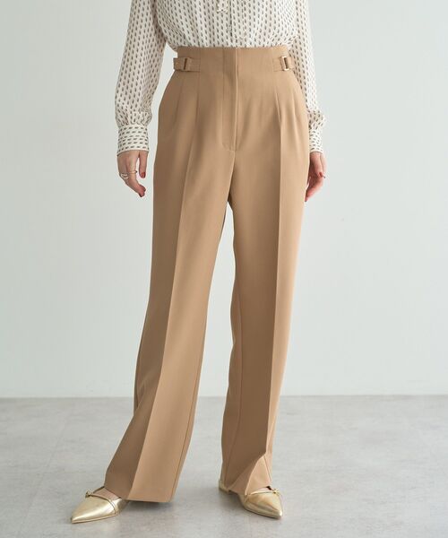 YECCA VECCA(イェッカヴェッカ)の「サイドベルテッドパンツ(スラックス・レディース・アイボリー/グリーン/ベージュ/ネイビー・M-L/S/M)」の12枚目の写真