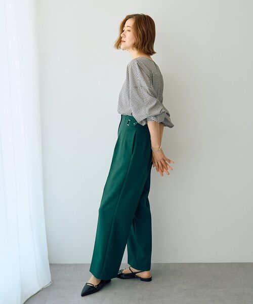 YECCA VECCA(イェッカヴェッカ)の「サイドベルテッドパンツ(スラックス・レディース・アイボリー/グリーン/ベージュ/ネイビー・M-L/S/M)」の8枚目の写真