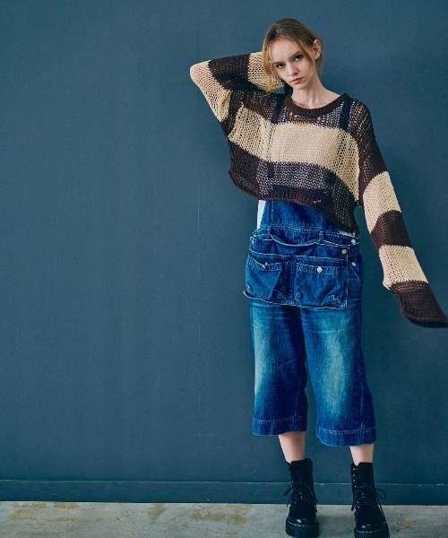 RNA（アールエヌエー）の「O0746 カットレングスオーバーオール（サロペット/オーバーオール・レディース・ケミカルウォッシュ/インディゴブルー・MEDIUM）」の17枚目の写真