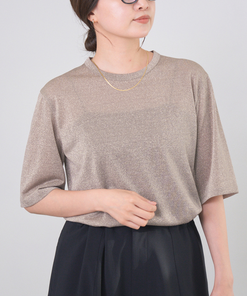 IENA(イエナ)の「ラメ Tシャツ(Tシャツ/カットソー・レディース・シルバー/ブラック・FREE)」の14枚目の写真