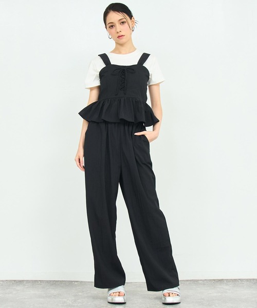 ANAP(アナップ)の「レース アップ キャミソール パンツ セット アップ(セットアップ・レディース・ブラウン/ブラック・FREE)」の2枚目の写真