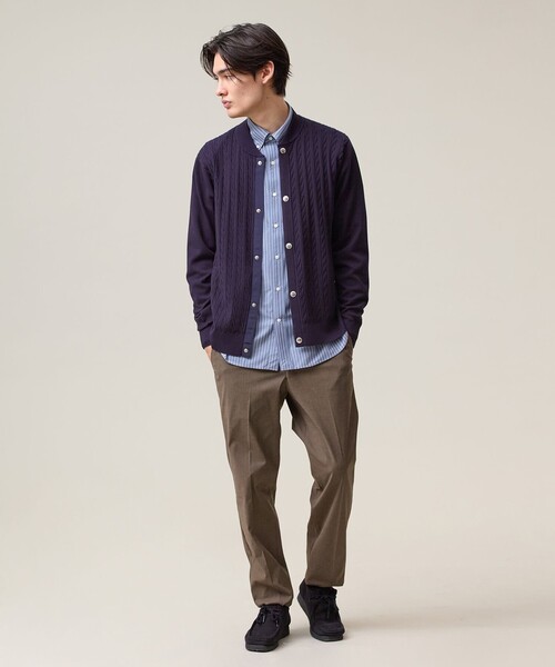 J.PRESS(ジェイプレス)の「羽織るだけで整う大人の品格【ストレッチ / イージーケア】【FLEX YARN】ケーブルニット ブルゾンライク カーディガン(カーディガン/ボレロ・メンズ・ブラウン系/ネイビー系/グレー系・X-LARGE/LARGE/MEDIUM)」の12枚目の写真