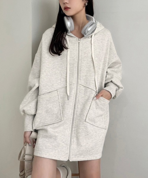 one after another NICE CLAUP（ワンアフターアナザーナイスクラップ）の「ビッグシルエットパーカー（パーカー・レディース・モカ/オートミール/ベージュ/チャコールグレー・FREE）」の8枚目の写真