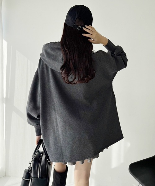 one after another NICE CLAUP（ワンアフターアナザーナイスクラップ）の「ビッグシルエットパーカー（パーカー・レディース・モカ/オートミール/ベージュ/チャコールグレー・FREE）」の13枚目の写真