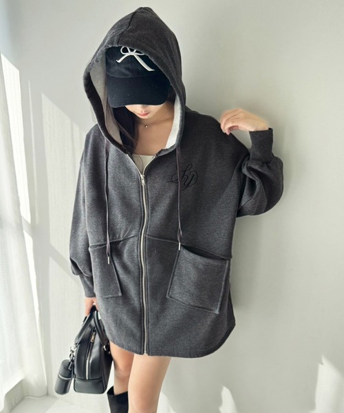 one after another NICE CLAUP（ワンアフターアナザーナイスクラップ）の「ビッグシルエットパーカー（パーカー・レディース・モカ/オートミール/ベージュ/チャコールグレー・FREE）」の14枚目の写真