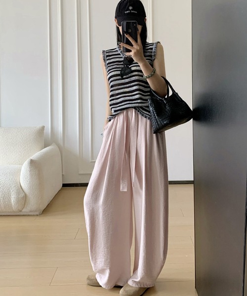 by LEGNA(バイレグナ)の「麻混カーブパンツ(その他パンツ・レディース・ダークパープル/ライトブルー/ネイビー/ピンク/アイボリー・M-Regular/L-Long/M-Long/L-Regular)」の5枚目の写真