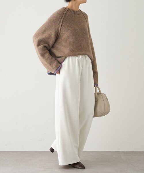 BEARDSLEY（ビアズリー）の「ニットツイルドロストパンツ（その他パンツ・レディース・ブラック/ホワイト・0/1）」の14枚目の写真