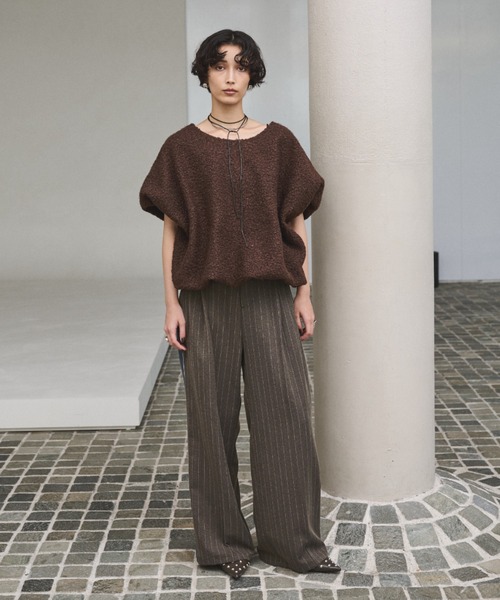 AIC.（エーアイシー）の「ループツイードオーバーサイズベスト（ベスト・レディース・グレー/ブラウン・FREE）」の7枚目の写真