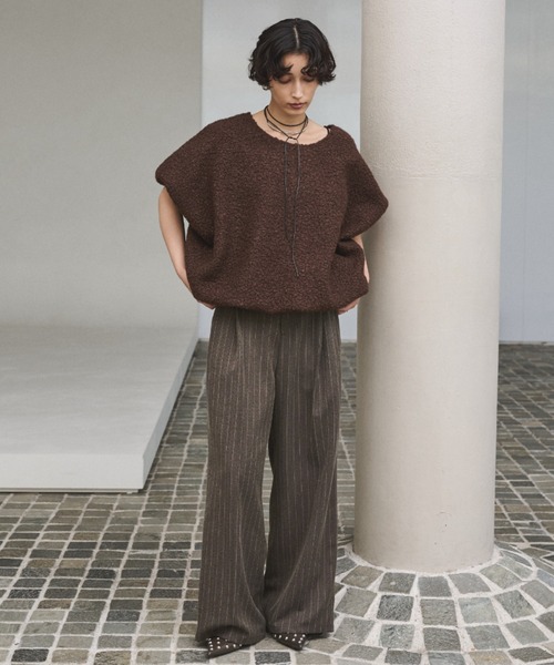 AIC.（エーアイシー）の「ループツイードオーバーサイズベスト（ベスト・レディース・グレー/ブラウン・FREE）」の10枚目の写真