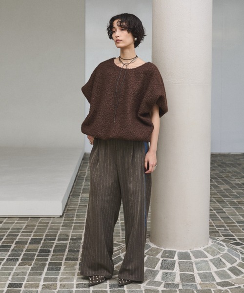 AIC.（エーアイシー）の「ループツイードオーバーサイズベスト（ベスト・レディース・グレー/ブラウン・FREE）」の11枚目の写真