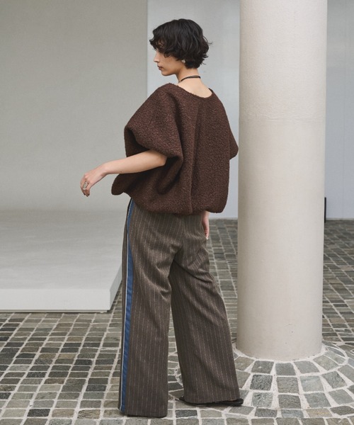 AIC.（エーアイシー）の「ループツイードオーバーサイズベスト（ベスト・レディース・グレー/ブラウン・FREE）」の9枚目の写真