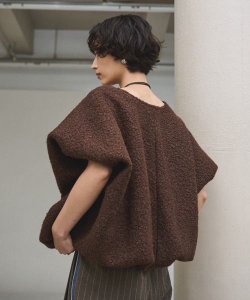 AIC.（エーアイシー）の「ループツイードオーバーサイズベスト（ベスト・レディース・グレー/ブラウン・FREE）」の18枚目の写真