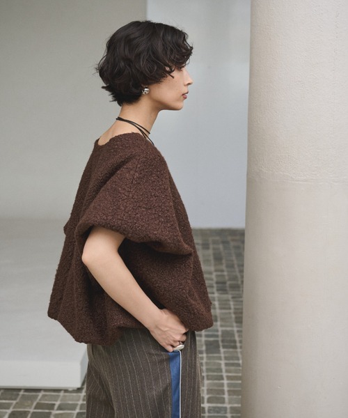 AIC.（エーアイシー）の「ループツイードオーバーサイズベスト（ベスト・レディース・グレー/ブラウン・FREE）」の5枚目の写真