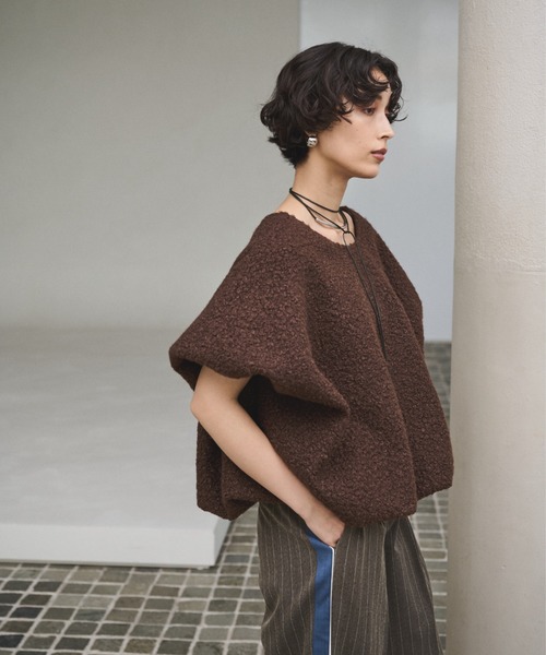 AIC.（エーアイシー）の「ループツイードオーバーサイズベスト（ベスト・レディース・グレー/ブラウン・FREE）」の4枚目の写真