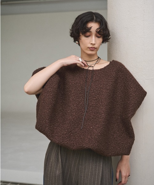 AIC.（エーアイシー）の「ループツイードオーバーサイズベスト（ベスト・レディース・グレー/ブラウン・FREE）」の17枚目の写真